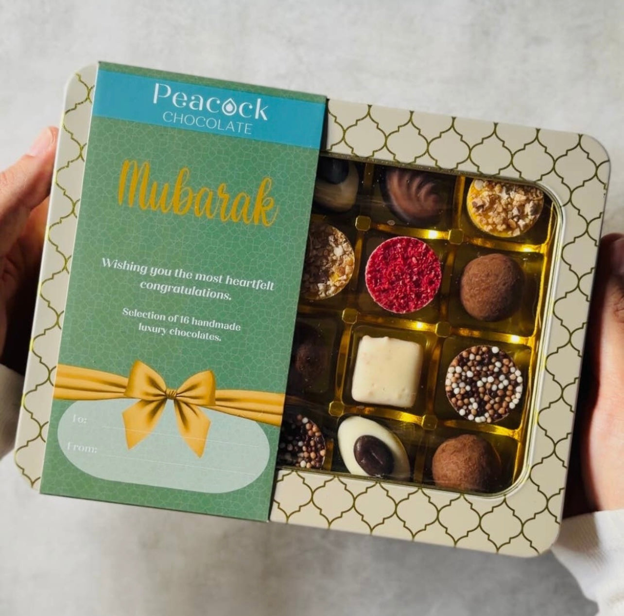 Luxe Mubarak chocolade selectie Geschenkblik (16 stuks)