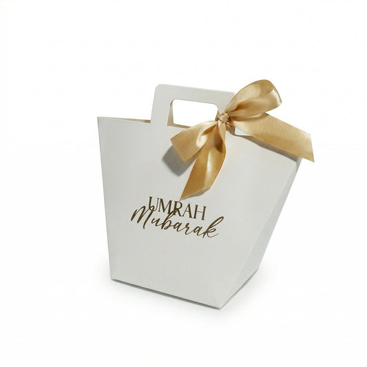Luxe Umrah Mubarak Cadeautasjes Wit – 5 Stuks