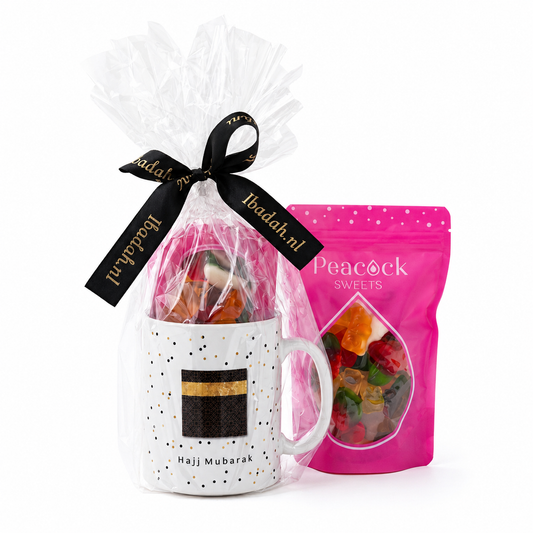 Hajj Mubarak Geschenkset | Mok met Halal Snoep