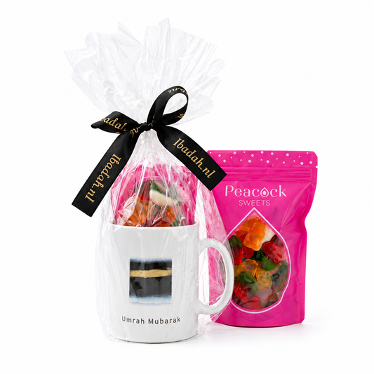 Umrah Mubarak Geschenkset | Mok met Halal Snoep